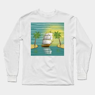 Ship And Ocean Scenery Long Sleeve T-Shirt